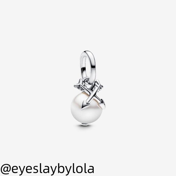 Pandora Pearl & Arrows Mini Dangle Charm - Picture 1 of 6